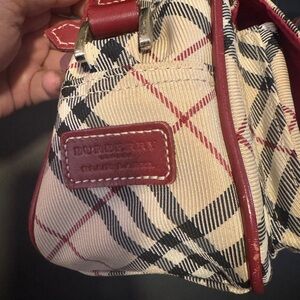 Burberry Classic Beige and Red Plaid Shoulder Bag